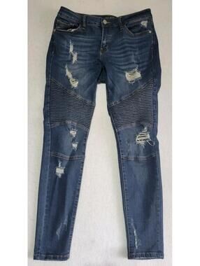 Judy Blue Moto Style Distressed Skinny Jeans Women’s 5/27 (Fits Like 4–6)